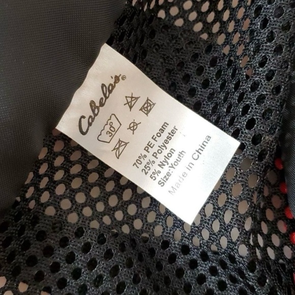 The Cabela's Youth Red General Boating Life Vest, fits 50-90 LBS - Picture 4 of 5